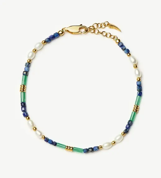 Beaded Gemstone and Pearl Bracelet